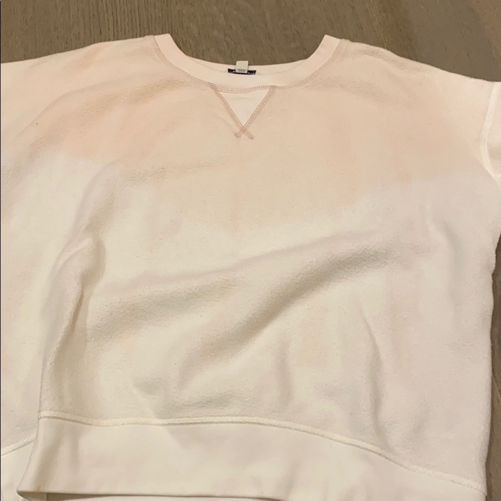 Pink and white dip dyed crewneck sweatshirt